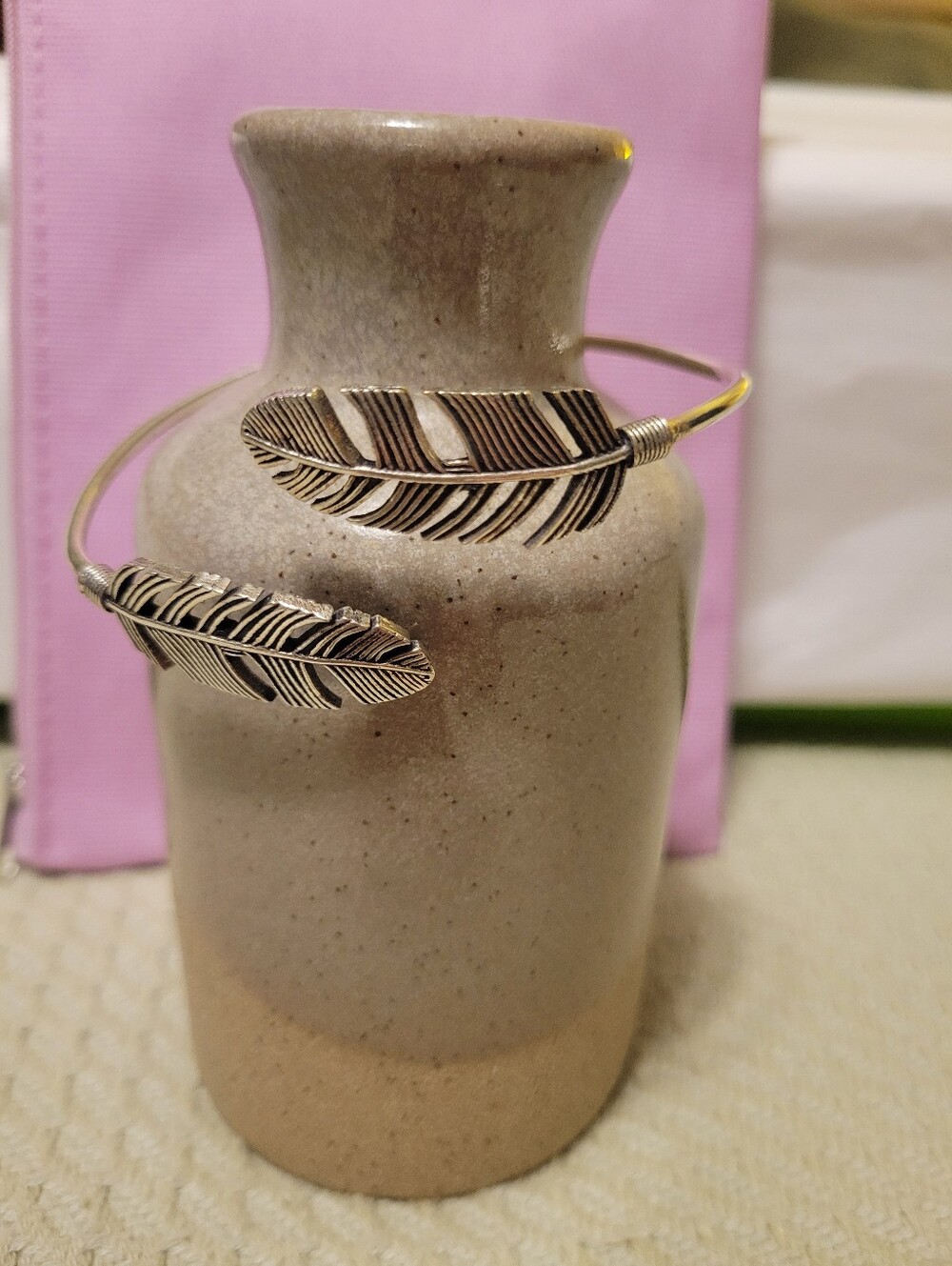 Artisan Made Silver Feather Open Cuff Bracelet - Women's Jewelry